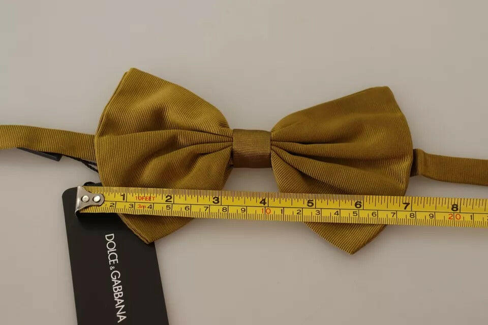 Dolce & Gabbana Yellow Mustard 100% Silk Butterfly Bow Tie Men -  Neckties, Men -  Dolce & Gabbana.