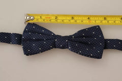 Dolce & Gabbana Blue Patterned Silk Adjustable Neck Bow Tie Men -   -  Dolce & Gabbana.