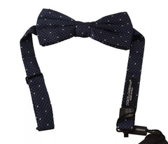 Dolce & Gabbana Blue Patterned Silk Adjustable Neck Bow Tie Men -   -  Dolce & Gabbana.