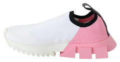 Dolce & Gabbana Pink White Logo Sorrento Sneakers Shoes -   -  Dolce & Gabbana.