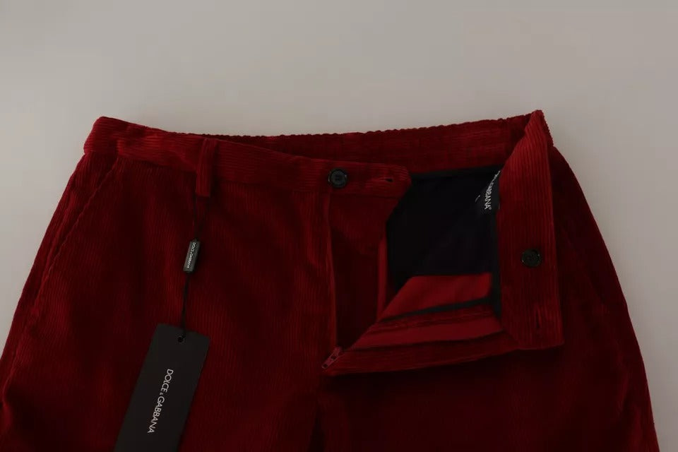 Dolce & Gabbana Red Corduroy Cotton Cargo Skinny Pants -   -  Dolce & Gabbana.
