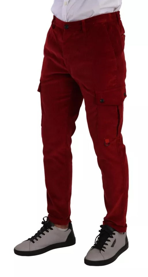 Dolce & Gabbana Red Corduroy Cotton Cargo Skinny Pants -   -  Dolce & Gabbana.