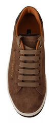 Dolce & Gabbana Brown Suede Logo Low Top Sneakers Men Shoes -   -  Dolce & Gabbana.