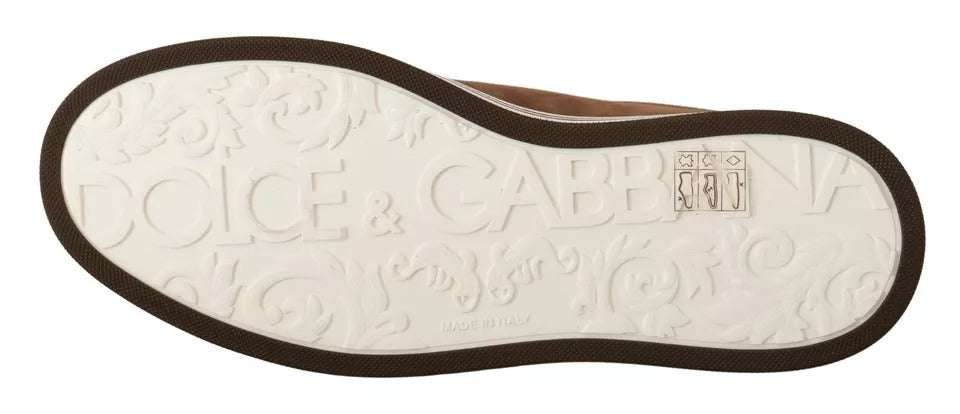 Dolce & Gabbana Brown Suede Logo Low Top Sneakers Men Shoes -   -  Dolce & Gabbana.