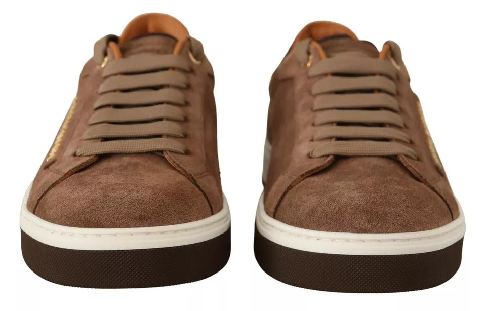Dolce & Gabbana Brown Suede Logo Low Top Sneakers Men Shoes -   -  Dolce & Gabbana.