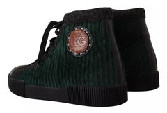 Dolce & Gabbana Green Corduroy High Tops Sneakers Mens Casual Shoes -   -  Dolce & Gabbana.