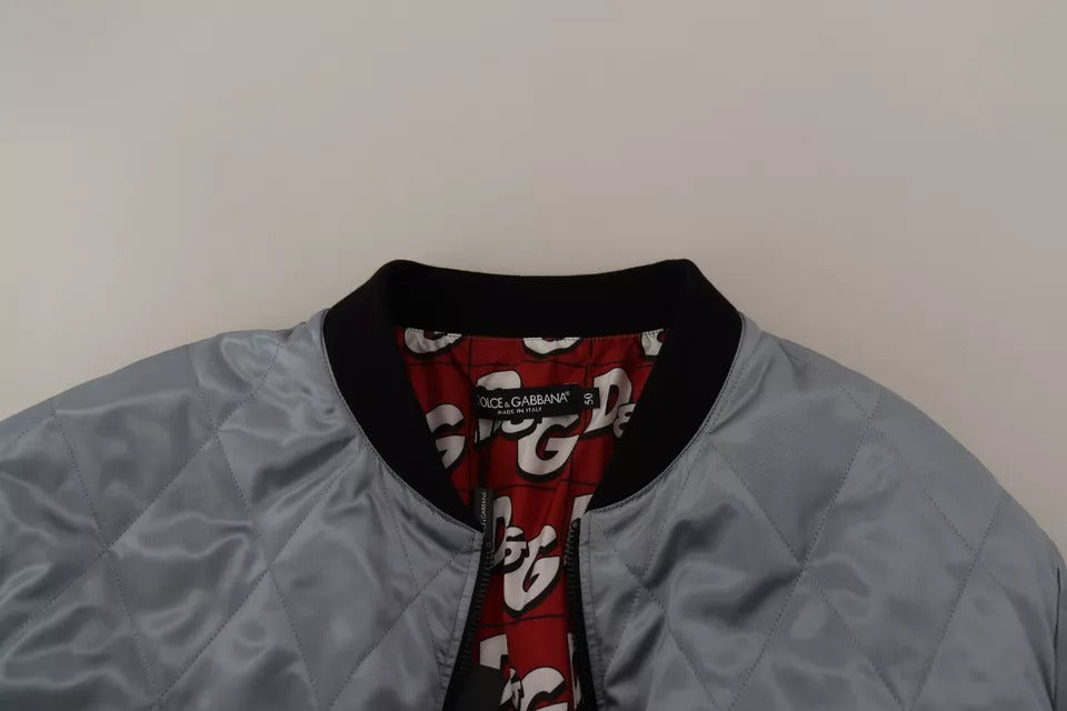Dolce & Gabbana Light Blue Bomber Coat Men Jacket -   -  Dolce & Gabbana.