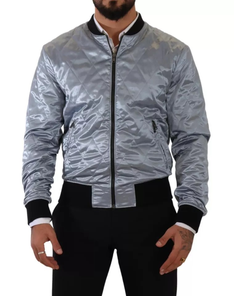 Dolce & Gabbana Light Blue Bomber Coat Men Jacket -   -  Dolce & Gabbana.