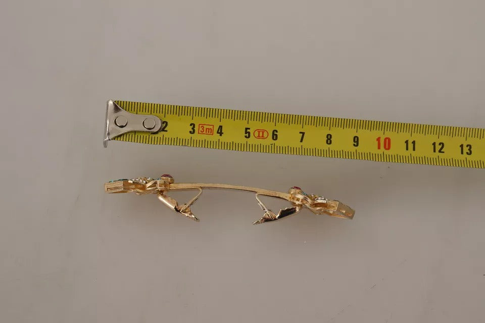 Dolce & Gabbana Gold Plated 925 Sterling Silver Crystal Collar Stop Brooch -   -  Dolce & Gabbana.