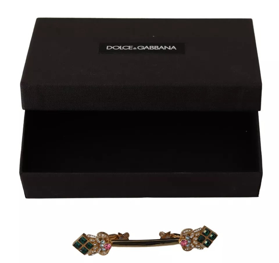 Dolce & Gabbana Gold Plated 925 Sterling Silver Crystal Collar Stop Brooch -   -  Dolce & Gabbana.