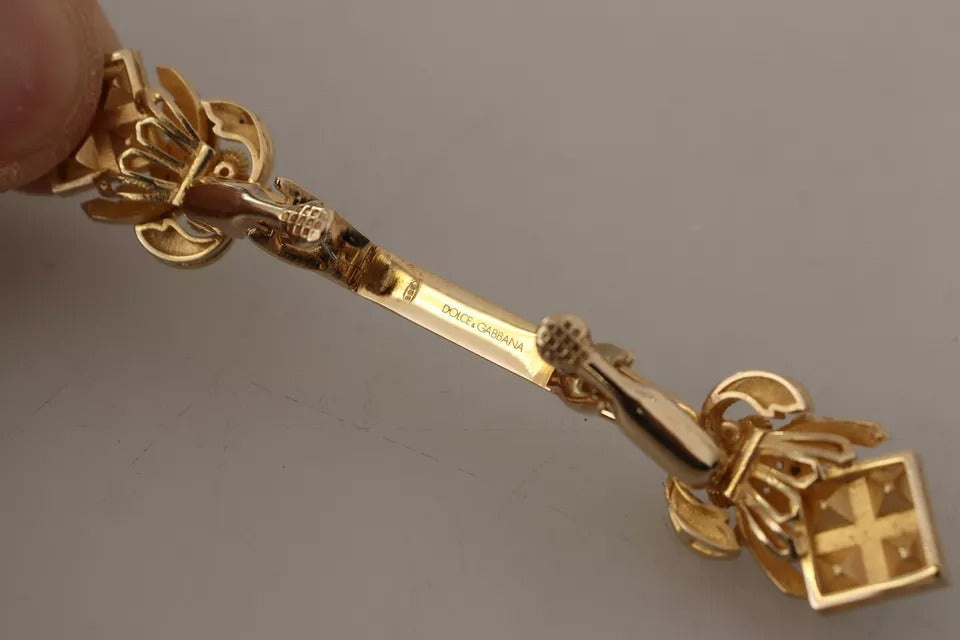 Dolce & Gabbana Gold Plated 925 Sterling Silver Crystal Collar Stop Brooch -   -  Dolce & Gabbana.