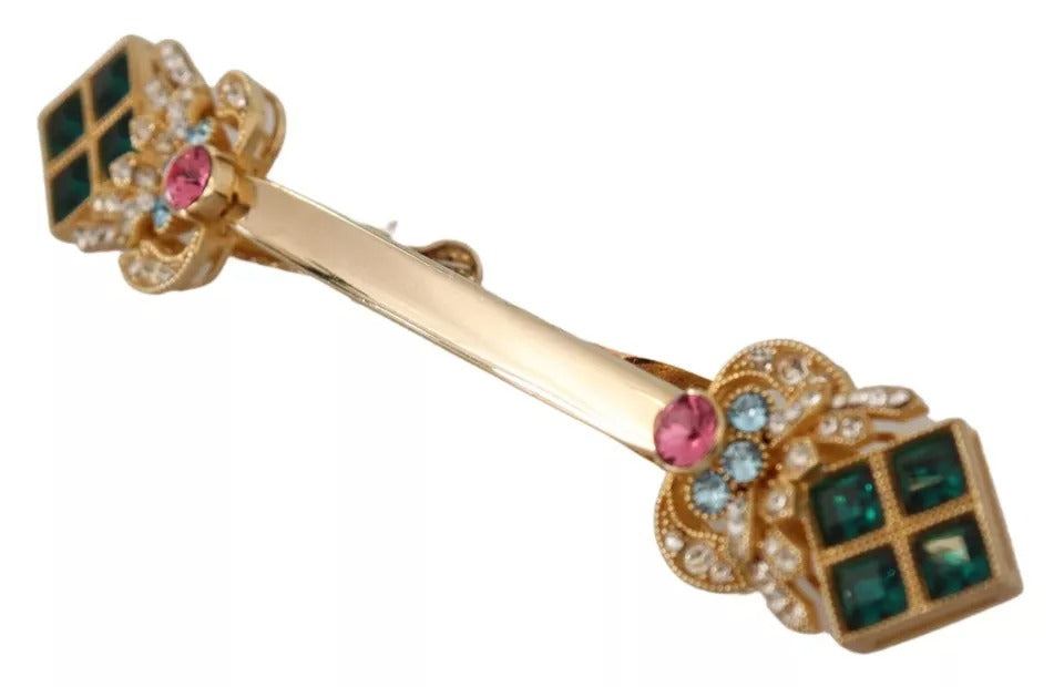 Dolce & Gabbana Gold Plated 925 Sterling Silver Crystal Collar Stop Brooch -   -  Dolce & Gabbana.