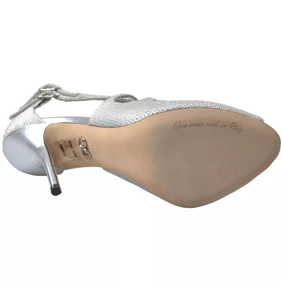 Dolce & Gabbana Silver Shimmers Sandals Heel Pumps Shoes -   -  Dolce & Gabbana.