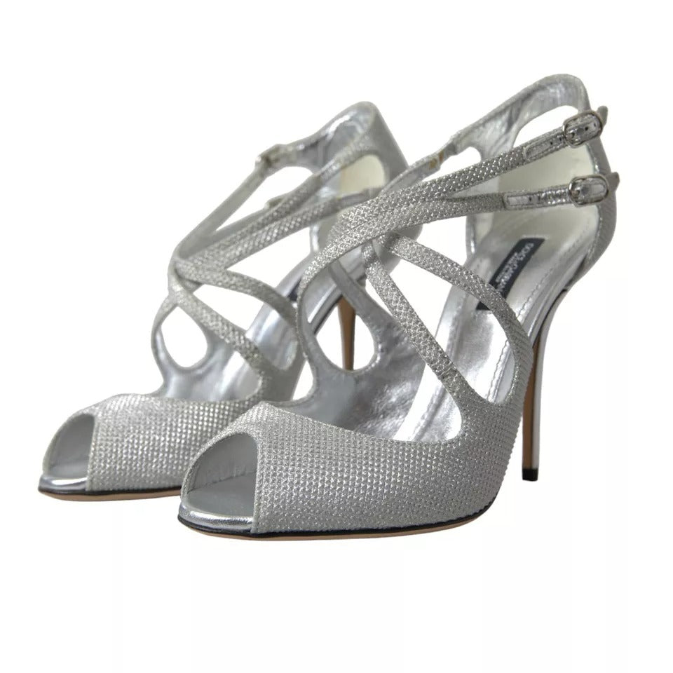Dolce & Gabbana Silver Shimmers Sandals Heel Pumps Shoes -   -  Dolce & Gabbana.