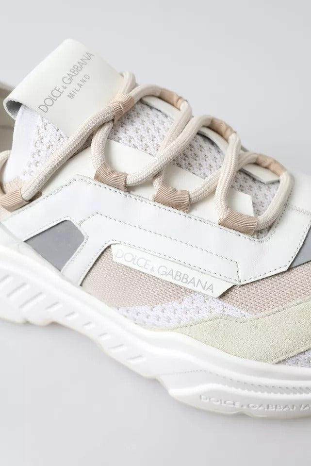 Dolce & Gabbana White Beige Leather Sport DAYMASTER Shoes Sneakers -   -  Dolce & Gabbana.