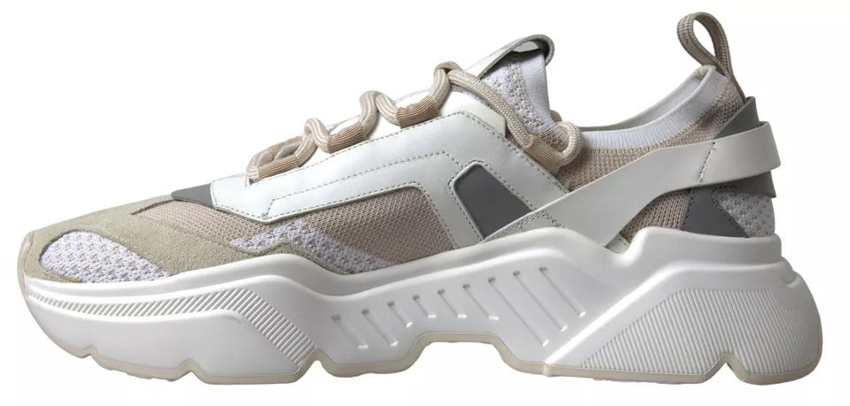 Dolce & Gabbana White Beige Leather Sport DAYMASTER Shoes Sneakers -   -  Dolce & Gabbana.