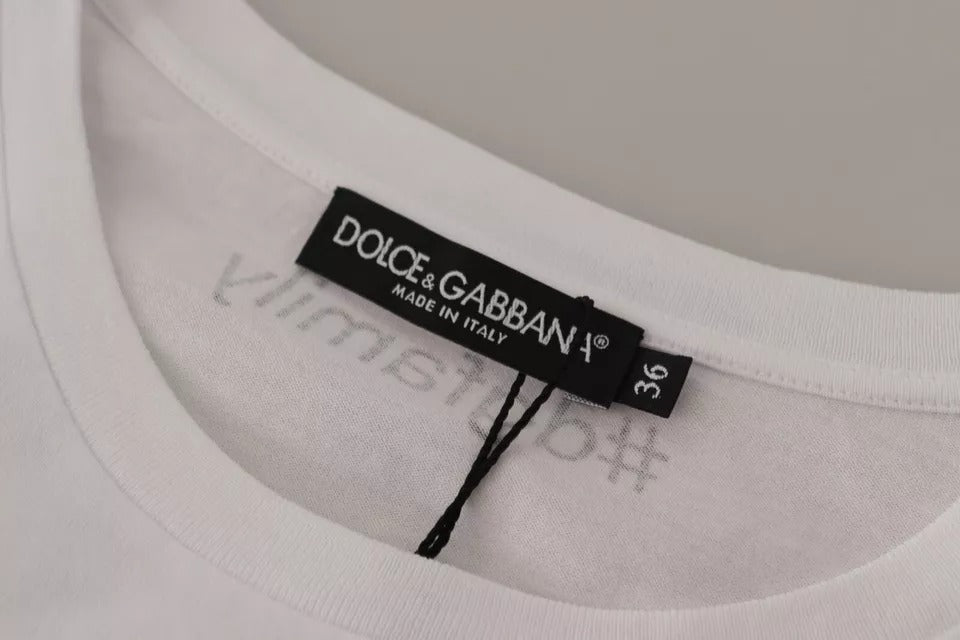 Dolce & Gabbana White #DGFamily Patch Top Cotton T-shirt -   -  Dolce & Gabbana.
