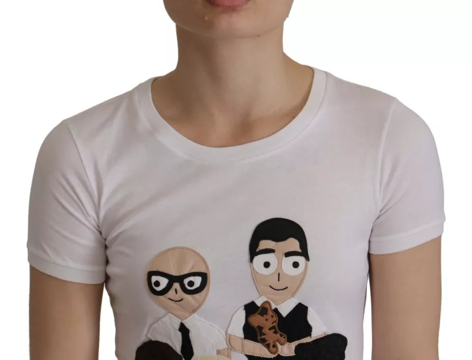 Dolce & Gabbana White #DGFamily Patch Top Cotton T-shirt -   -  Dolce & Gabbana.