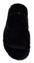 Dolce & Gabbana Black Polyester Faux Fur Mens Flats Sandals Shoes -   -  Dolce & Gabbana.