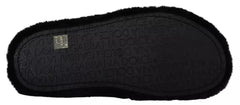 Dolce & Gabbana Black Polyester Faux Fur Mens Flats Sandals Shoes -   -  Dolce & Gabbana.