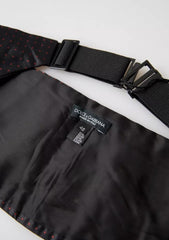 Dolce & Gabbana Black Silk Dotted Waist Tuxedo Belt Cummerbund -   -  Dolce & Gabbana.