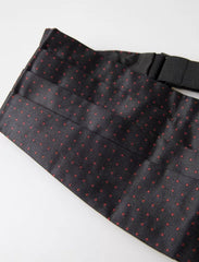 Dolce & Gabbana Black Silk Dotted Waist Tuxedo Belt Cummerbund -   -  Dolce & Gabbana.