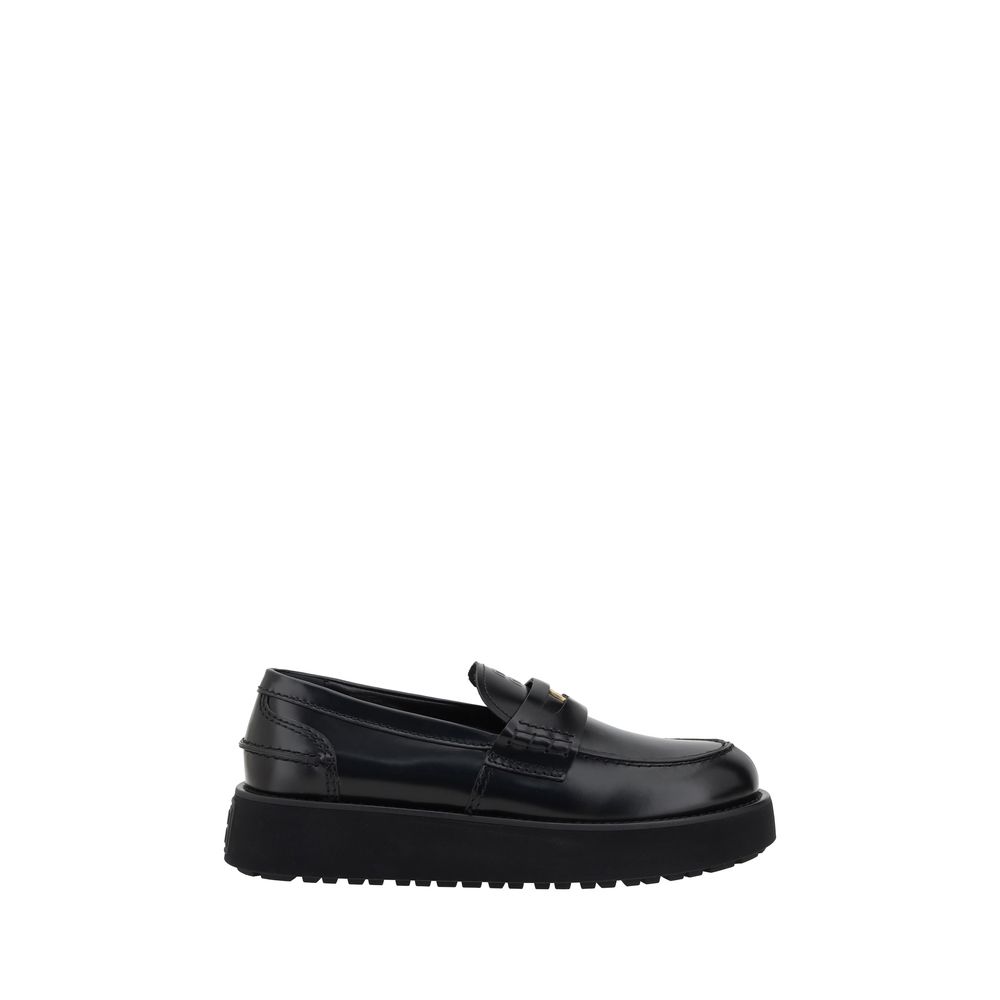 Miu Miu Leather Loafers -   -  Miu Miu.