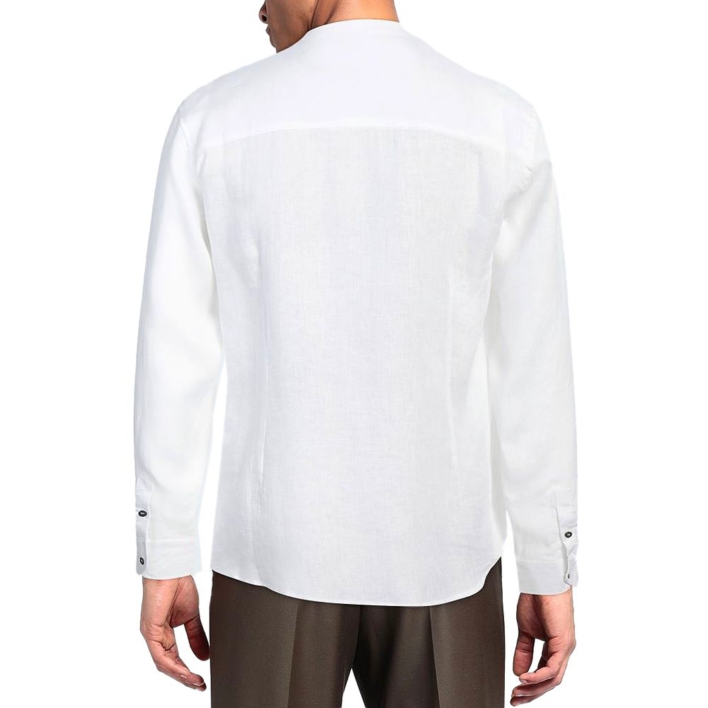 Alpha Studio White Linen Shirt -   -  Alpha Studio.