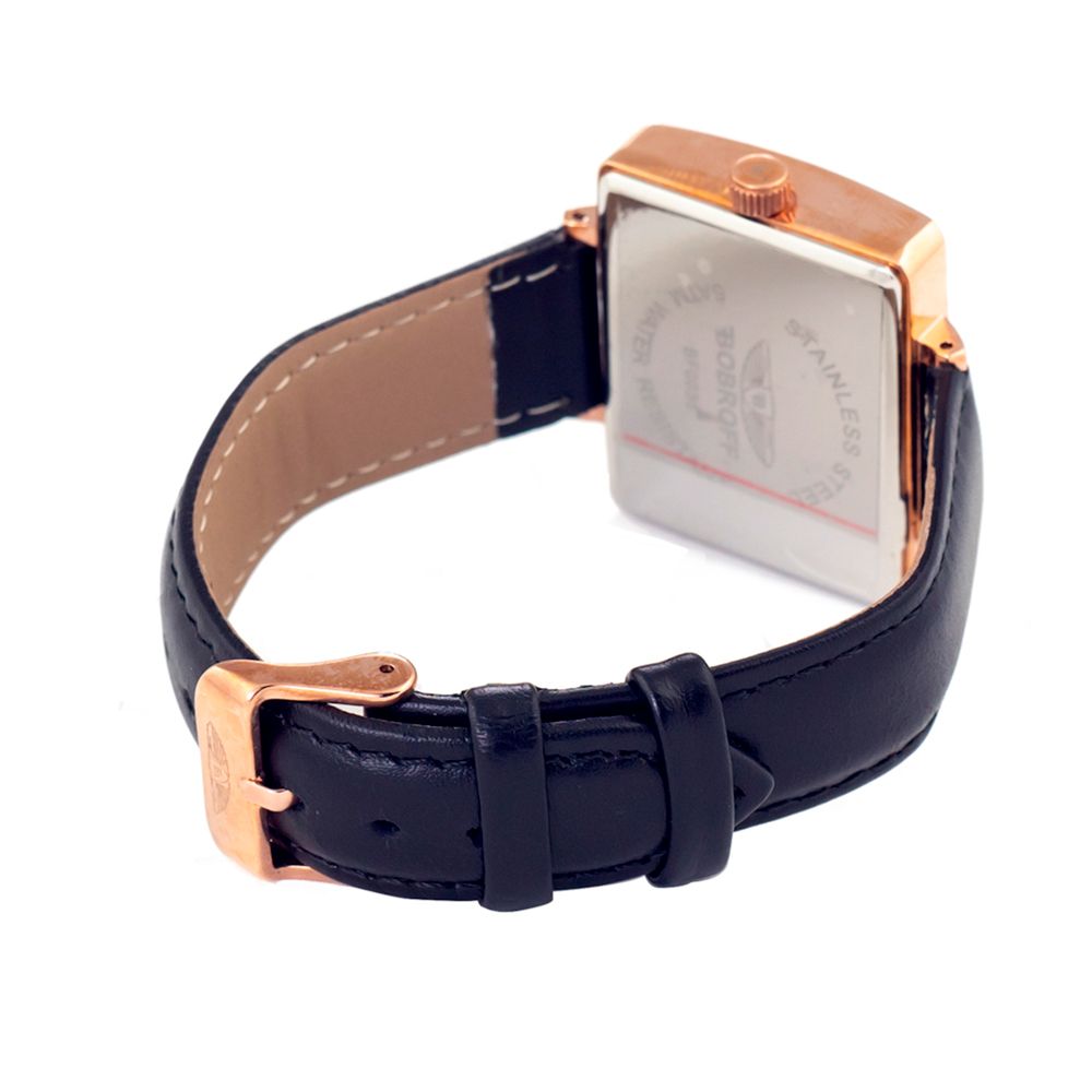 Bobroff Black Leather Watch -   -  Bobroff.