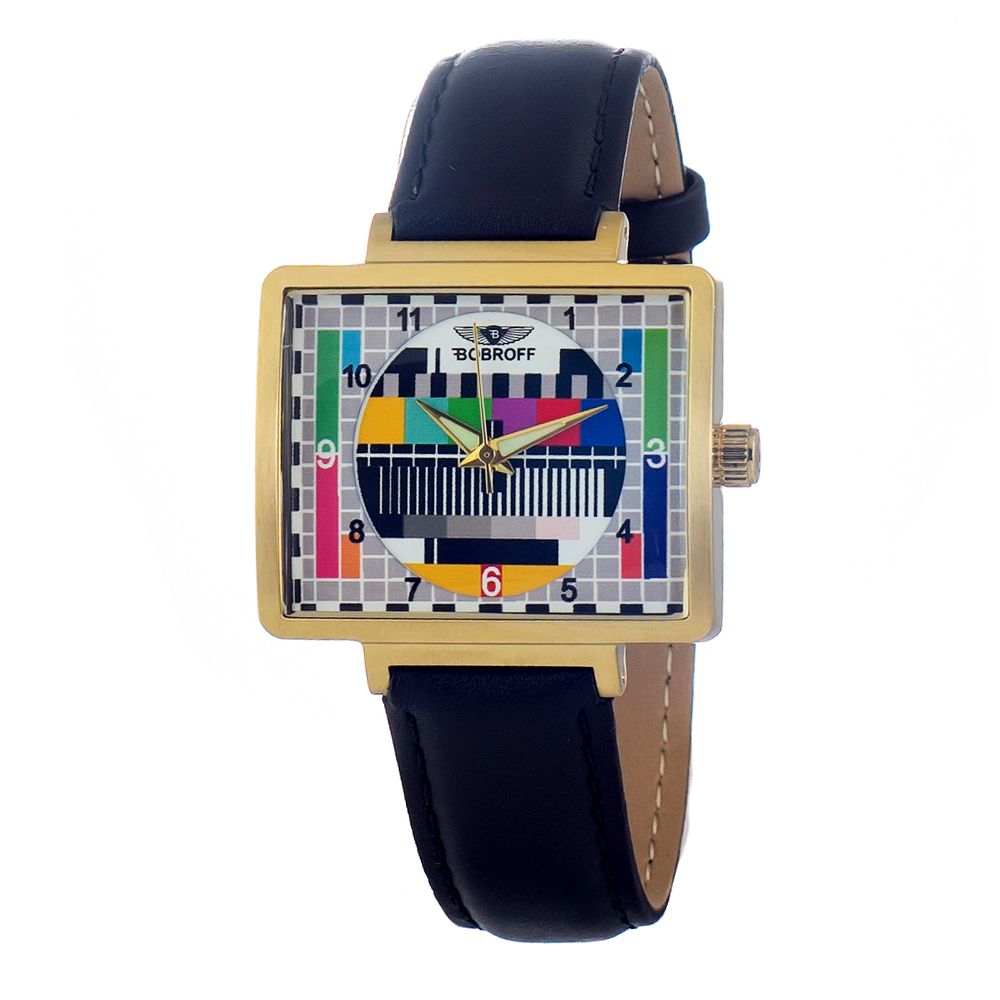 Bobroff Black Leather Watch -   -  Bobroff.
