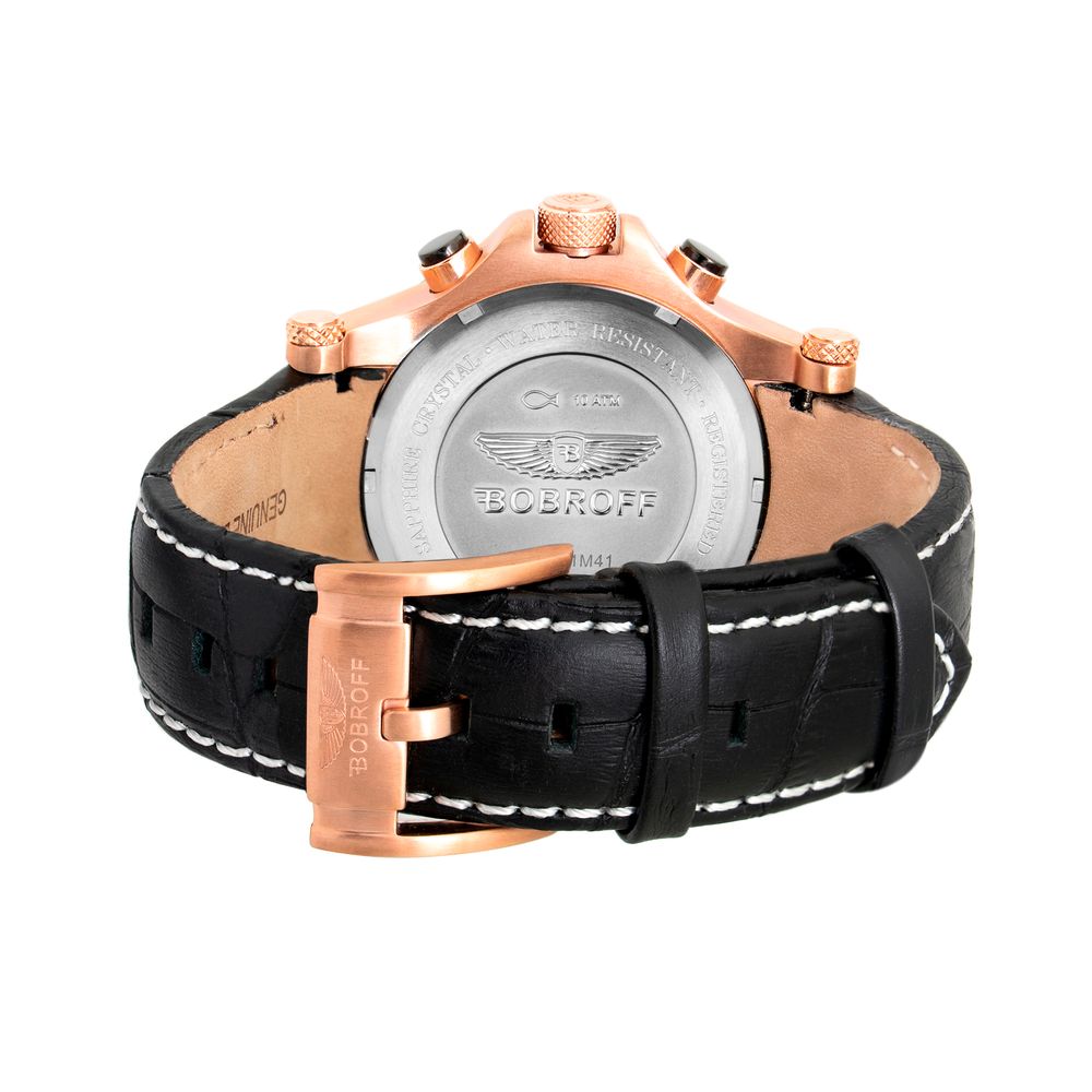 Bobroff Black Leather Watch -   -  Bobroff.