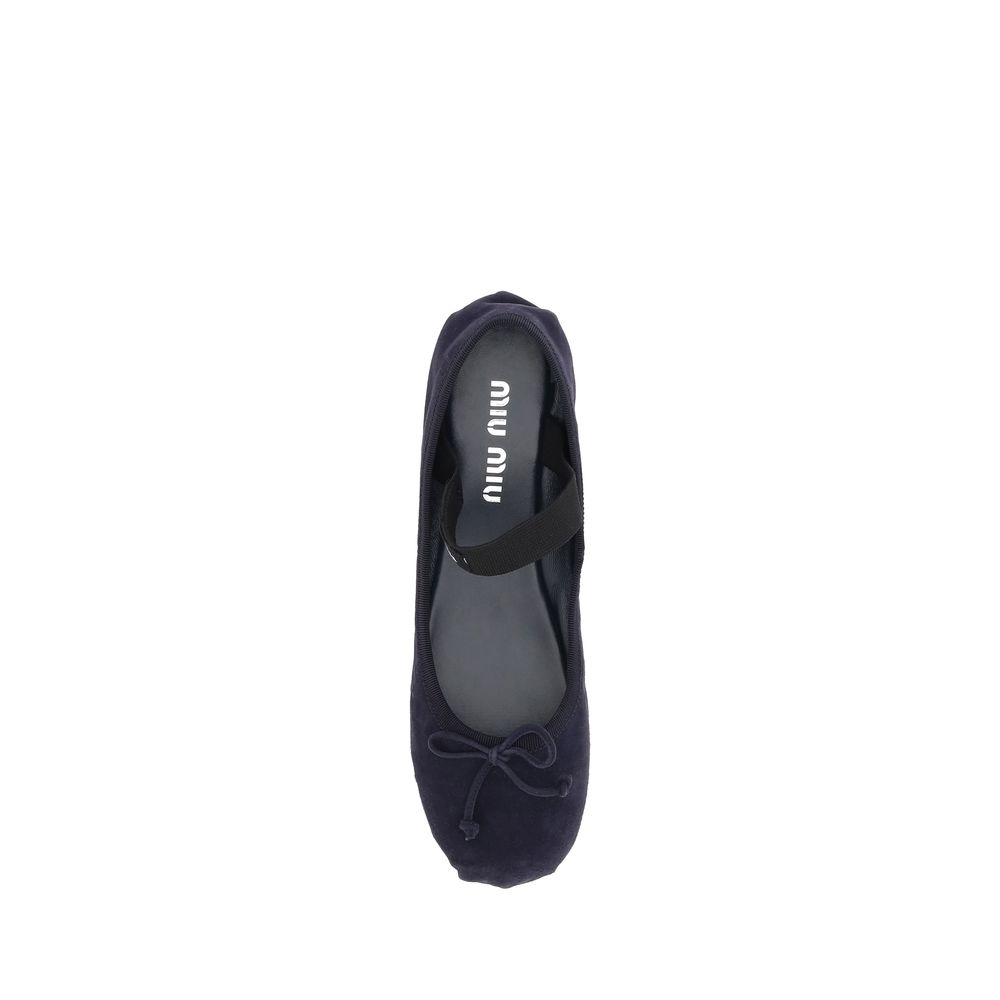 Miu Miu Suede Ballerinas -   -  Miu Miu.