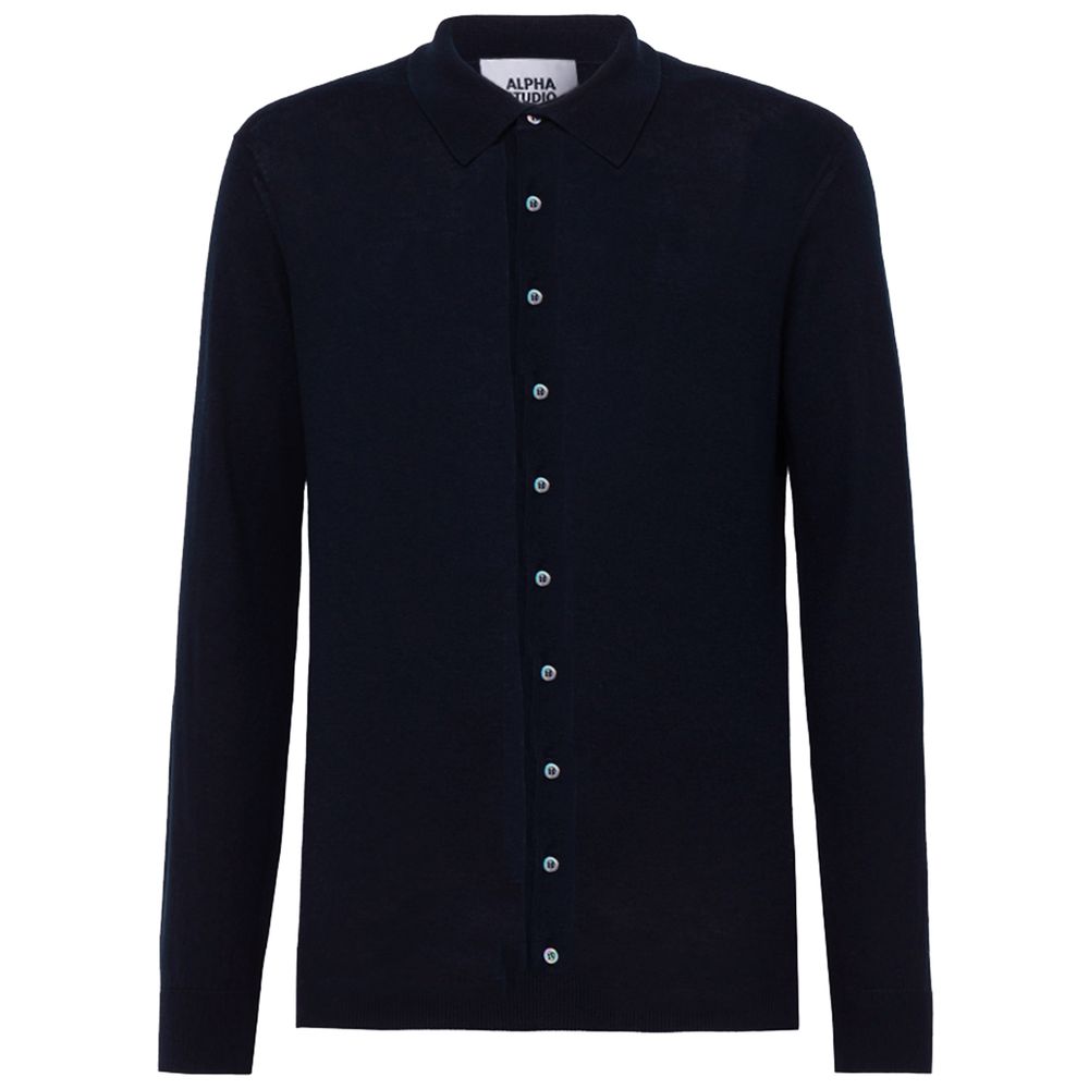 Alpha Studio Blue Cotton Shirt -   -  Alpha Studio.