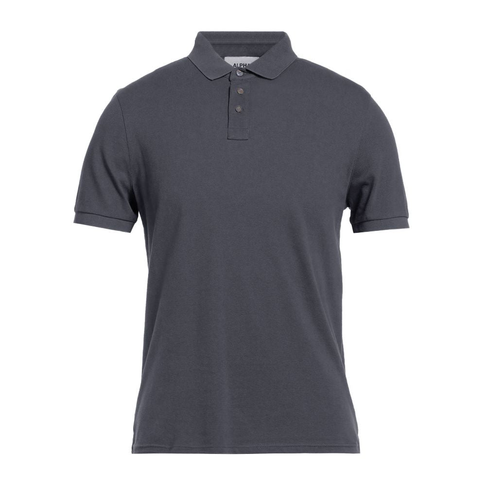 Alpha Studio Gray Cotton Polo Shirt -   -  Alpha Studio.