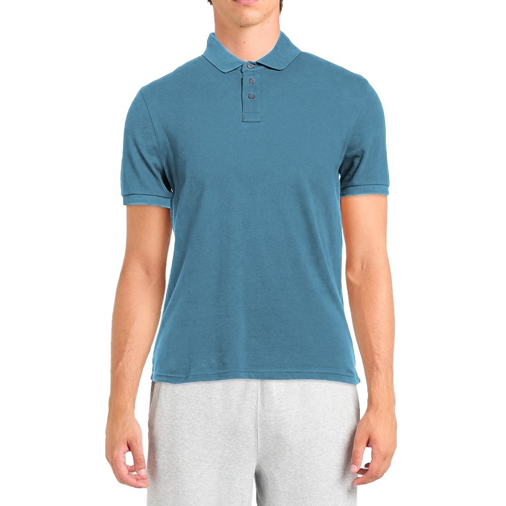 Alpha Studio Light Blue Cotton Men Polo Shirt -   -  Alpha Studio.