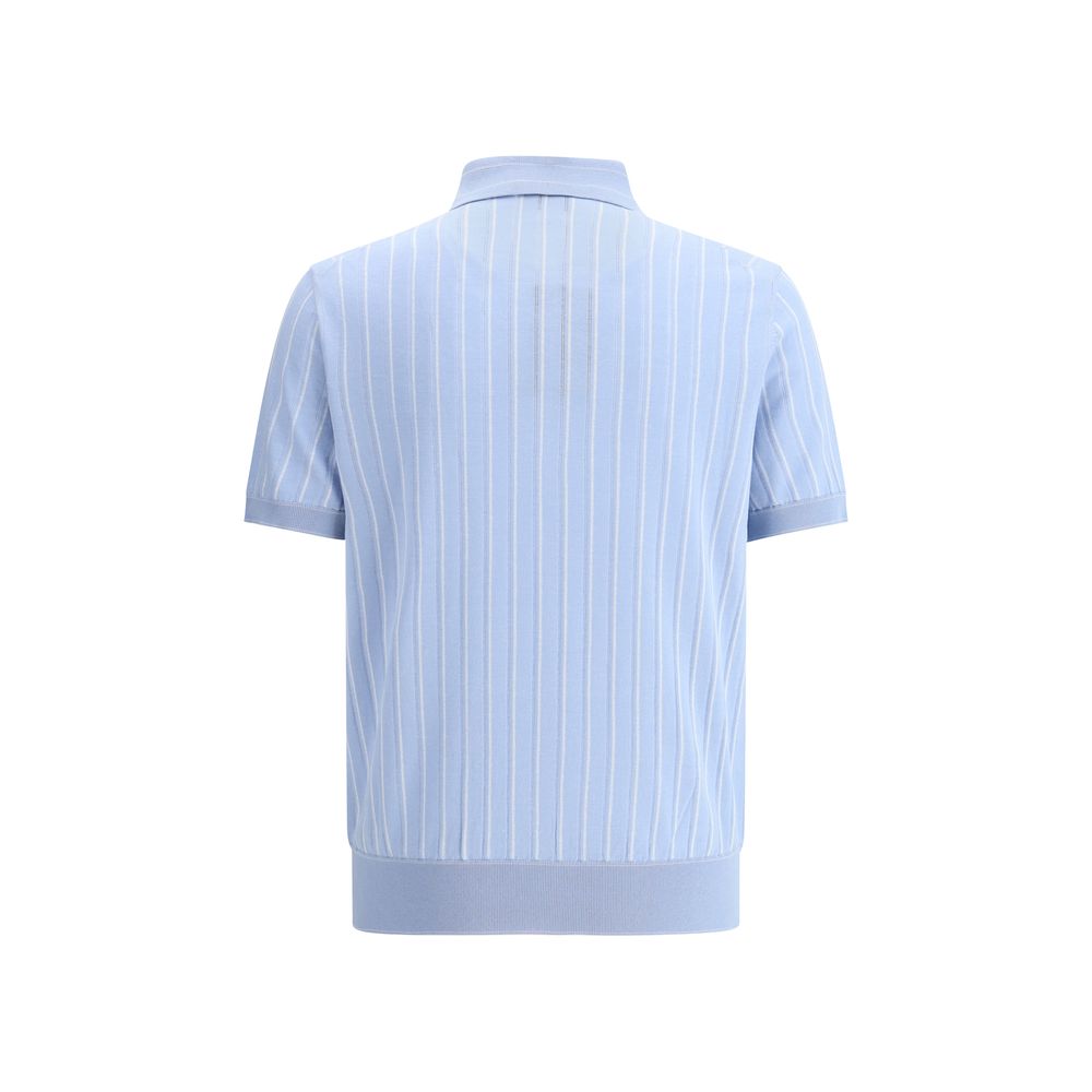 Brioni Striped Polo Sweater -   -  Brioni.