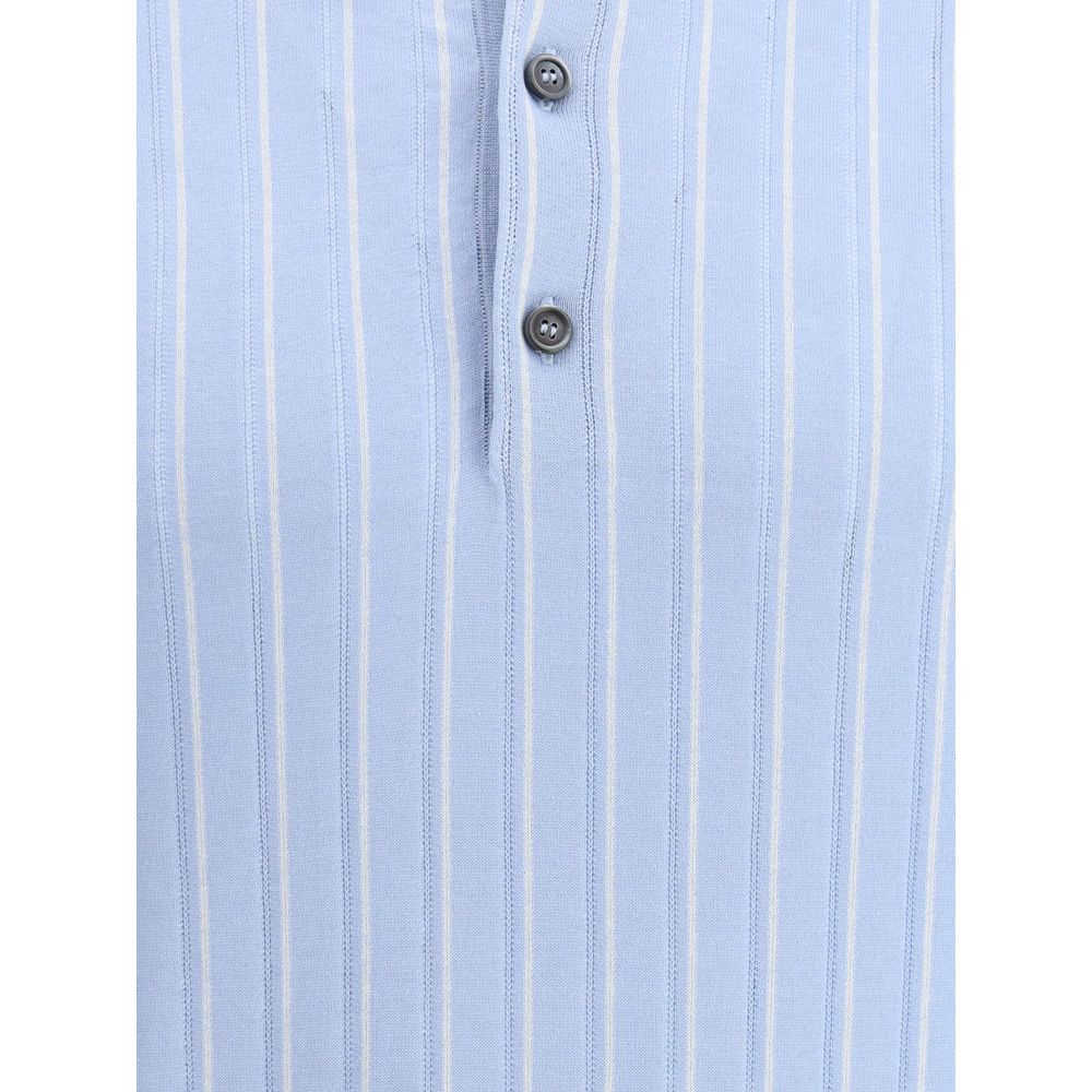 Brioni Striped Polo Sweater -   -  Brioni.