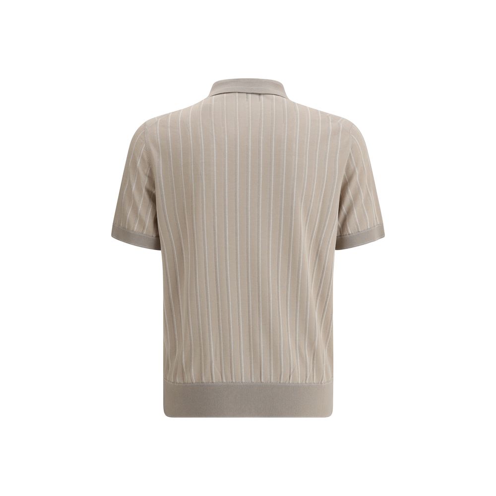 Brioni Striped Polo Sweater -   -  Brioni.