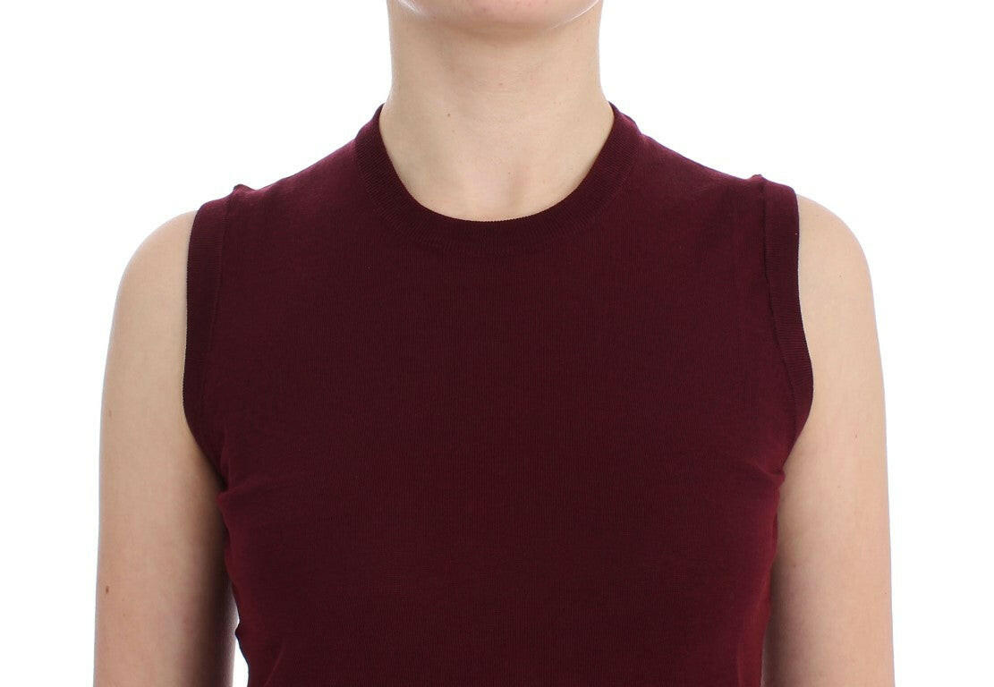 Dolce & Gabbana Red Sleeveless Crewneck Vest Pullover -   -  Dolce & Gabbana.