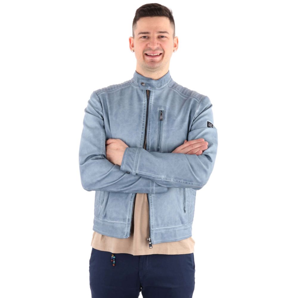 Yes Zee Light Blue Polyethylene Men Jacket -   -  Yes Zee.
