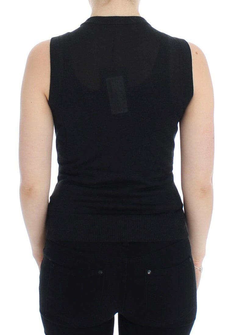 Dolce & Gabbana Black Sleeveless Crewneck Vest Pullover -   -  Dolce & Gabbana.