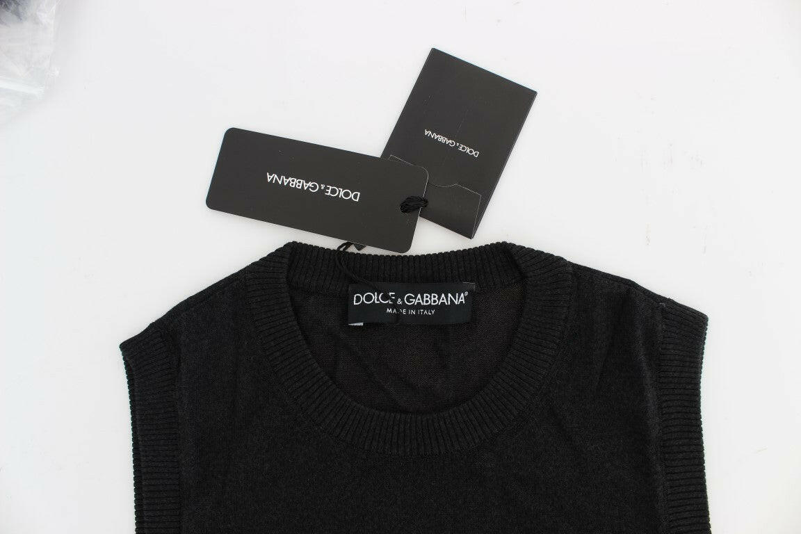 Dolce & Gabbana Black Sleeveless Crewneck Vest Pullover -   -  Dolce & Gabbana.