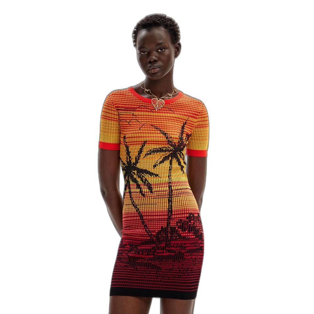Desigual Red Viscose Midi -   -  Desigual.