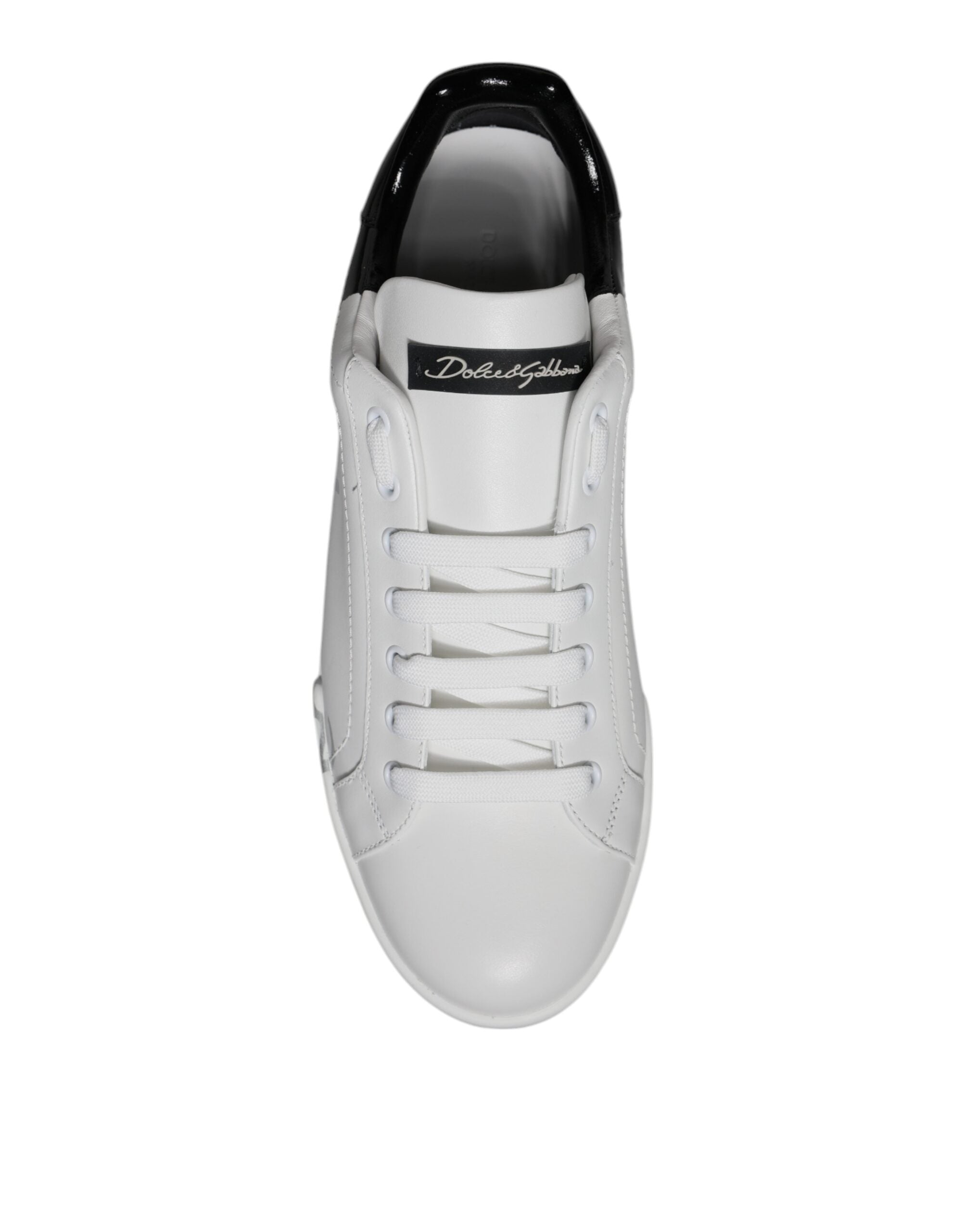Dolce & Gabbana White Black Logo Portofino Sneaker Shoes -   -  Dolce & Gabbana.