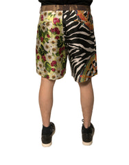 Dolce & Gabbana Multicolor Patchwork Silk Men Chino Shorts -   -  Dolce & Gabbana.