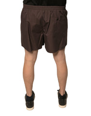 Dolce & Gabbana Brown Cotton Blend Men Mid Waist Shorts -   -  Dolce & Gabbana.