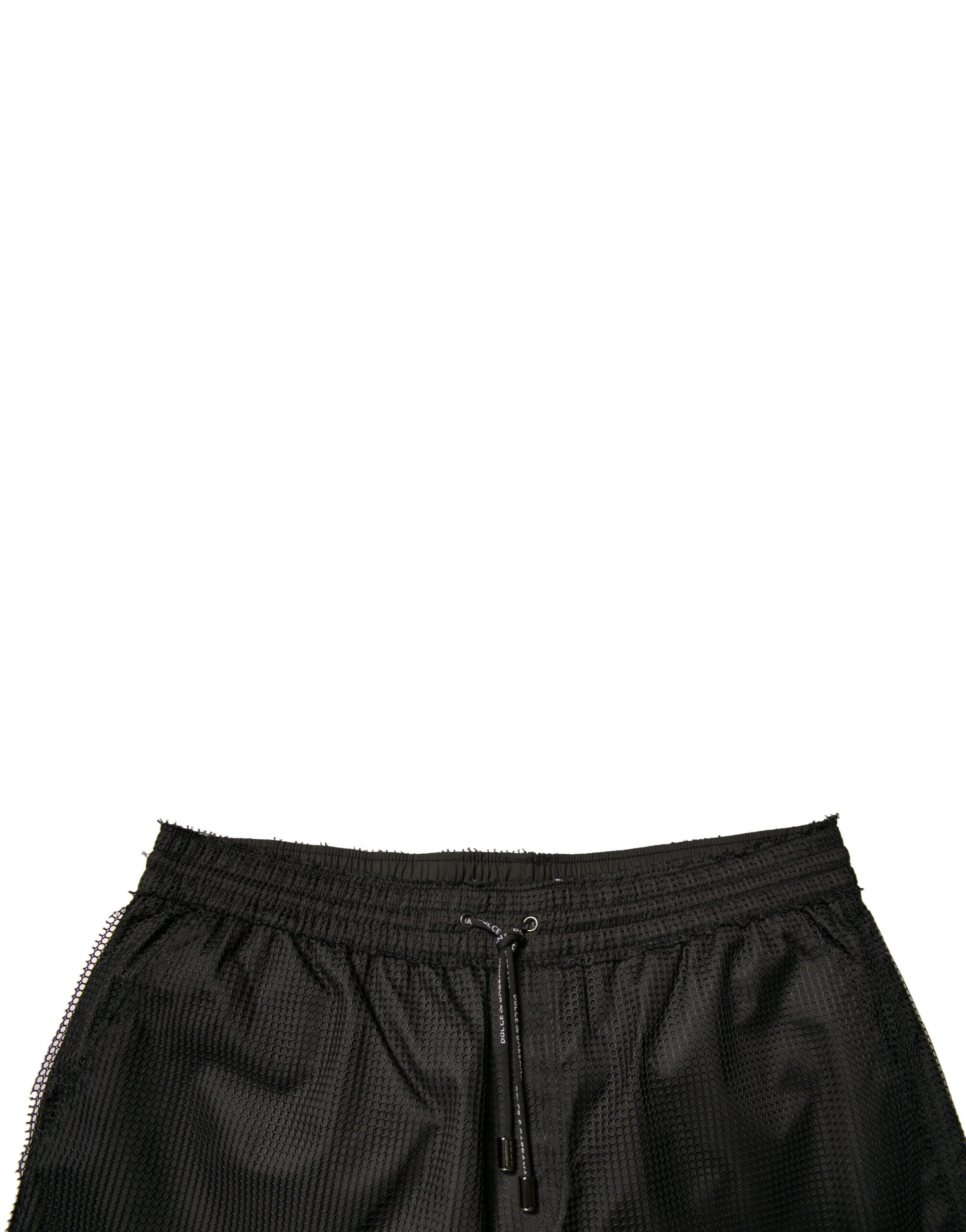 Dolce & Gabbana Black Polyester Jersey Mid Waist Shorts -   -  Dolce & Gabbana.