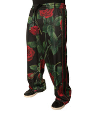 Dolce & Gabbana Black Floral Polyester Jogger Sweatpants Pants -   -  Dolce & Gabbana.