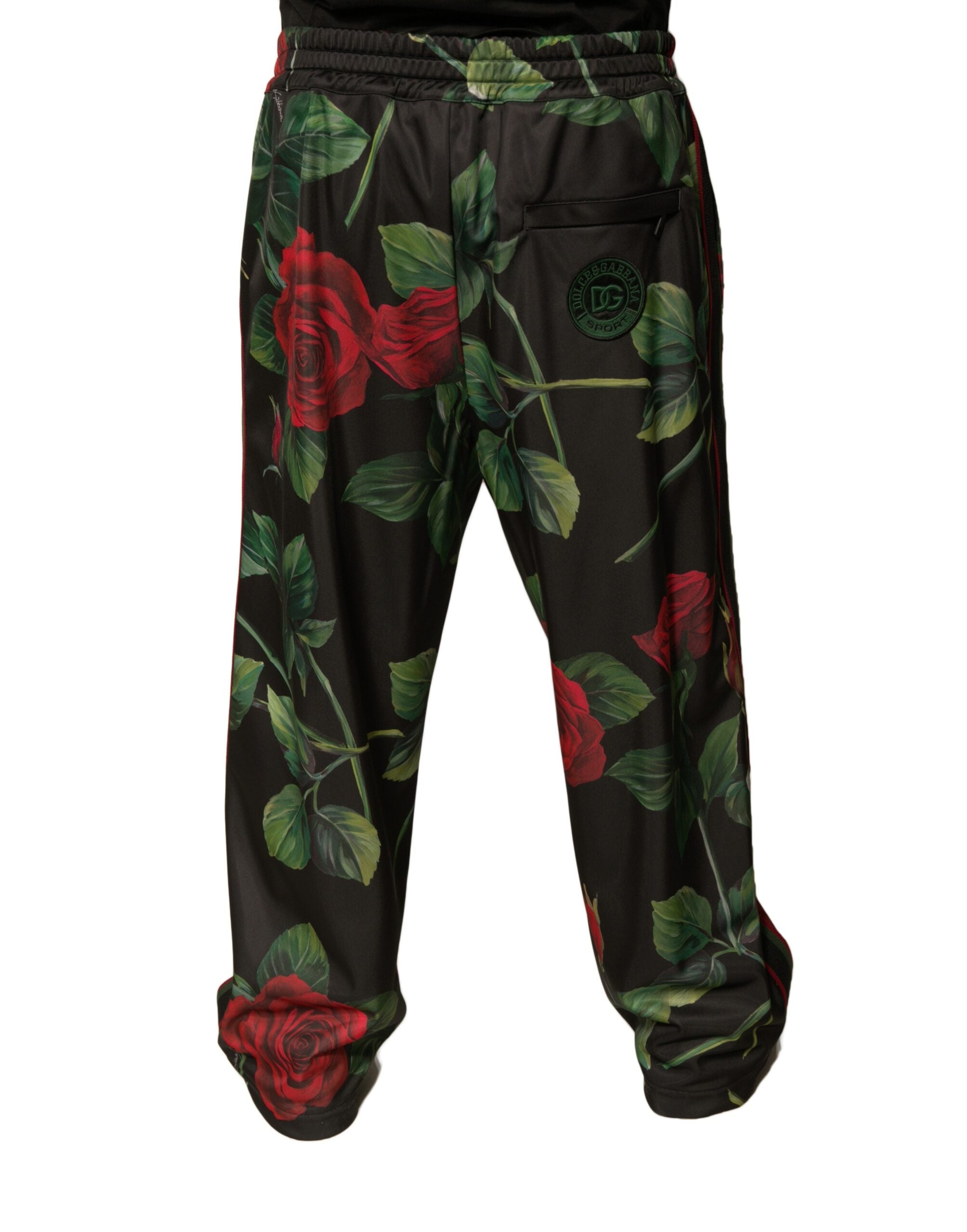 Dolce & Gabbana Black Floral Polyester Jogger Sweatpants Pants -   -  Dolce & Gabbana.