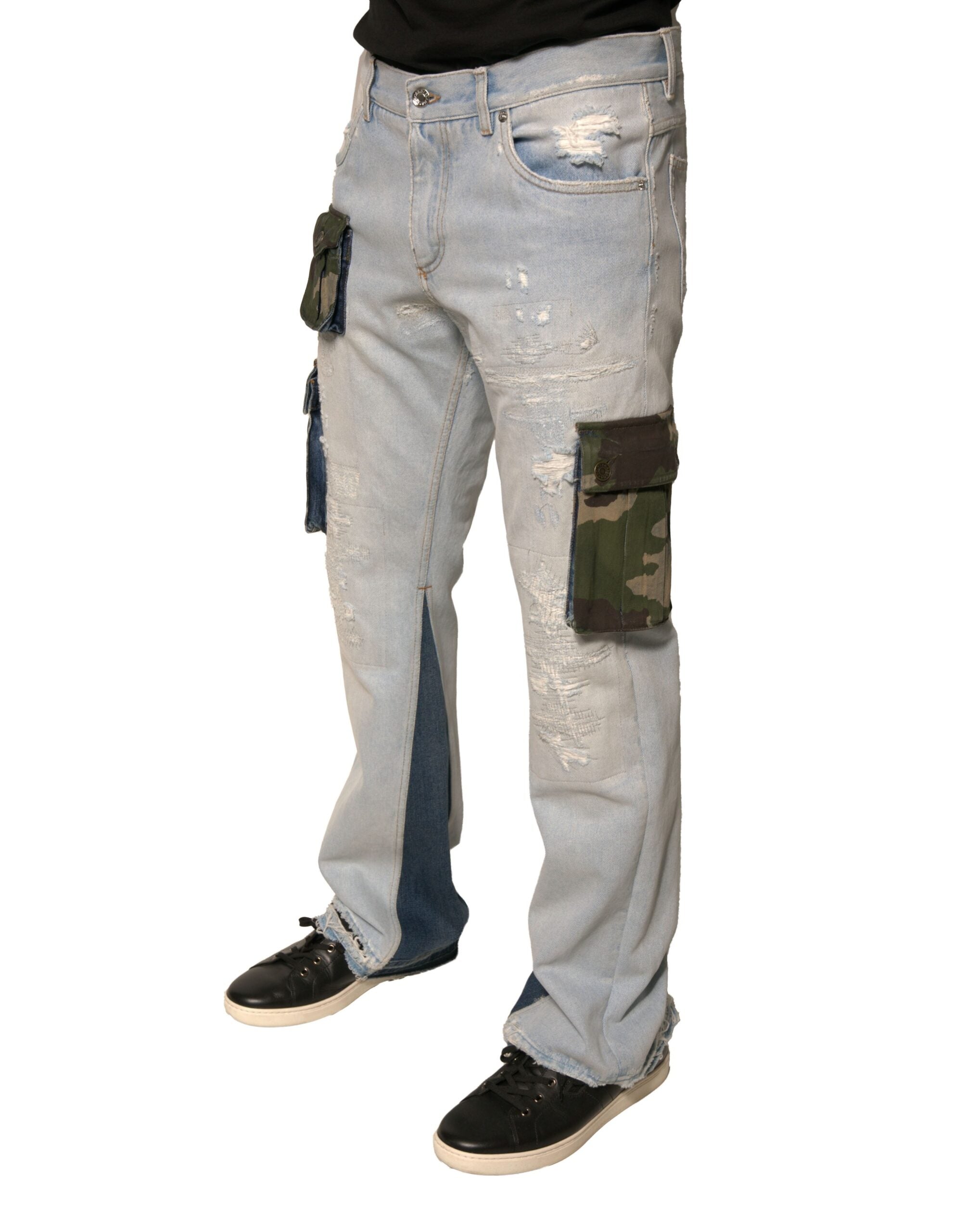 Dolce & Gabbana Light Blue Cotton Cargo Straight Denim Jeans -   -  Dolce & Gabbana.